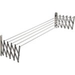 tendoir  linge mural 150 cm en aluminium inoxydable 5 barres - schoir extens