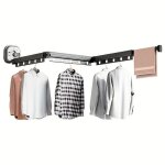 Étendoir à linge mural extensible python noir aluminium 125 cm Étendoir à linge mural extensible python noir aluminium 125 cm