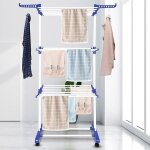Etendoir � linge peu encombrant en m�tal 4 �tages doubles �tendoir � linge interieur pliable avec roues ...