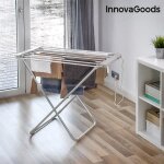 Etendoir  linge pliable electrique chauffant 6 barres 100w gris