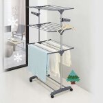 Etendoir  linge pliable schoir  vtements mobile grand schoir  linge pliable  3 niveaux peu encombrant ...