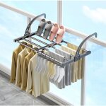 �tendoir � linge t�lescopique - suteo - 38 - 55 cm - gris - extensible - int�rieur / ext�rieur - pliable ...