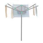 �tendoir parapluie pliable avec housse et pinces jardin corde de linge 50 m aargent