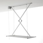 tendoir au plafond - rtractable et repliable - schoir vertical en aluminium et acier - foxydry mini ...