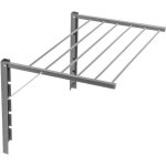 Etendoir sechoir de salle de bains mural et pliant abj majka 100 cm argent