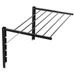 Etendoir sechoir de salle de bains mural et pliant abj majka 70 cm noir Etendoir sechoir de salle de bains mural et pliant abj majka 70 cm noir