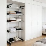 �tendoir � v�tements pipipoxer - s�choir � linge pliable avec roulettes et 4 niveaux - 75x64x170 cm - ...