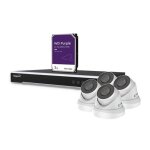 Etiampro kit de surveillance vid�o hd avec 4 cam�ras ip blanches enregistreur r�seau 8 canaux poe (nvr) ...
