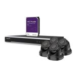 Etiampro kit de surveillance vido hd avec 4 camras ip noires enregistreur rseau (nvr) 8 canaux poe ...