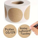 tiquettes autocollantes rondes - non spcifi - 2pcs - papier kraft - personnalises - marron
