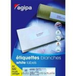Etiquettes blanches multi - usages - agipa - 38x21. 2mm - blanc