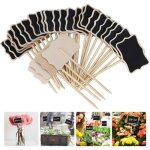 tiquettes pour plantes - dlzaoao - lot de 30 - bois - multicolore - 65 x 85 cm