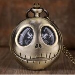 L etrange noel de mr jack:montre pendentif de poche tete ronde bronze / noir L etrange noel de mr jack:montre pendentif de poche tete ronde bronze / noir