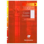 Copies doubles perfores - clairefontaine - 21x297 cm - 100 pages - 90 g - grands carreaux