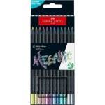 Crayons de couleur - faber - castell - black edition - m�tallique - bois noir - supersoft