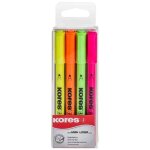 Surligneur - kores - assortis - pte biseaute 0, 5 - 3, 5mm - 4 pices - mixte