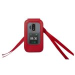 Etui � clapet pour doro 7080 / 6880 - bigben connected - rouge - semi - rigide - brillant
