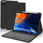 �tui clavier pour xiaomi pad 6 / 6 pro 112023 azerty fran�ais clavier r�tro�clair� 7 couleurs d�tachable ...