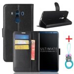 Etui coque huawei mate 10 pro noir pu cuir avec protection antichoc support fonction pochette tlphone ...