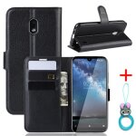 Etui coque nokia 2. 2 noir en pu cuir avec protection antichoc support fonction pochette tlphone housse ...