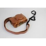 �tui en cuir - canon - powershot g7x - marron - sangle incluse - compact et l�ger