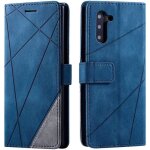 Etui en cuir pu pour samsung galaxy note 10 - bleu - avec fentes pour carte et fonction stand