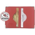 Etui double carte bancaire anti piratage rouge - porte 2 cb blind� - prot�ge