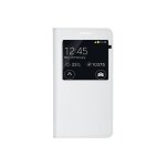 �tui folio s - view blanc pour samsung galaxy alpha - protection �l�gante et ultra - fin avec fen�tre ...