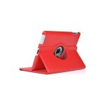 Etui housse cuir pu pour ipad 2 - 3 - 4 - position verticale ou horizontale - rotation 360� - rouge