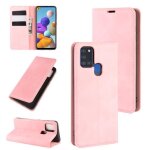 Etui housse samsung galaxy a21s rose en pu cuir avec protection antichoc support fonction pochette tlphone ...
