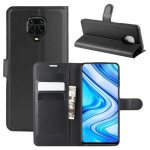 Etui housse xiaomi redmi note 9 pro - noir en pu cuir avec protection antichoc support fonction pochette ...