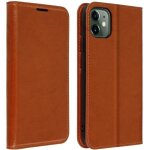 tui folio - avizar - iphone 11 - cuir vritable - porte - cartes - support vido - marron