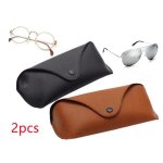 tui  lunettes - unisexe - portable - noir - 17x6x4cm - matriau de litchi