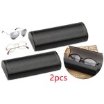 tui  lunettes - portable - coque rigide - cuir noir - 158x37x59mm - 104g