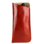 Etui � lunettes de vue en cuir olimar dor - mod�le classic - noir - avec chiffon et cordon