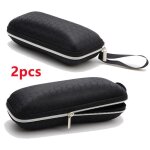 tui  lunettes - myope - rigide en toile - noir - portable - 17cm x 7cm x 6cm