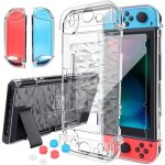 Etui pour nintendo switch nintendo switch coque transparente + protection cran switch + 6 thumb grip ...