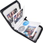 �tui noir rangement 128 dvd + 64 livrets inserts inclus support pochettes cd / dvd maison / voiture