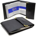 �tui porte - ch�quier - mixte - noir - cuir - simili cuir - 3 emplacements cartes