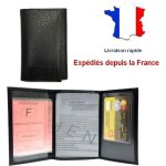 tui porte - papier auto noir de qualit pochette carte grise permis cartes lavage 3 volets compact modle ...