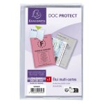 Etui de protection - exacompta - multi - cartes 4 volets - pvc lisse - transparent - usage intensif