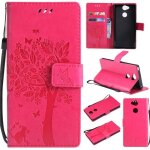 Etui de protection - francis - r - sony xperia xa2 - cuir rose - coque flip avec support - antichoc