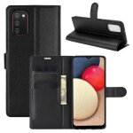 Etui pour samsung galaxy a02s - noir en pu cuir avec protection antichoc support fonction pochette tlphone ...