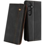 tui pour samsung galaxy s24 fe clapet portefeuille surpiqu aimant noir