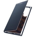 tui pour samsung galaxy s24 ultra - dux ducis - clapet porte - carte support vido - bleu nuit