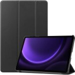 Etui - samsung - galaxy tab s9 fe - antichoc - ultra mince - cuir pu - noir