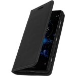 Etui - avizar - sony xperia xz2 - cuir v�ritable - fonction support - noir