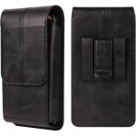 �tui de t�l�phone en cuir pu - mhy� - noir - sacoche verticale - passant de ceinture - poche principale ...