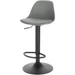 Eugad 1 x tabouret de bar en cuir synthtique gris rglable en hauteur et pivotant  360 