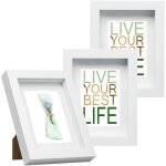 Eugad lot de 3 cadre photovitre en verre avec papier passe - partoutcadre en bois mdf30x40cmblanc